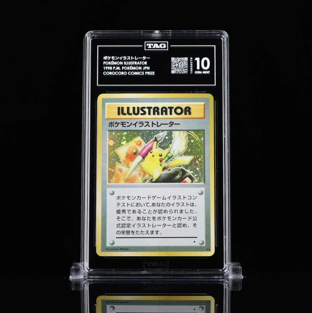 TAG Grading's 100,000th graded card - a Gem Mint 10 (955) Pokémon Illustrator - the most valuable Pokémon card in the world